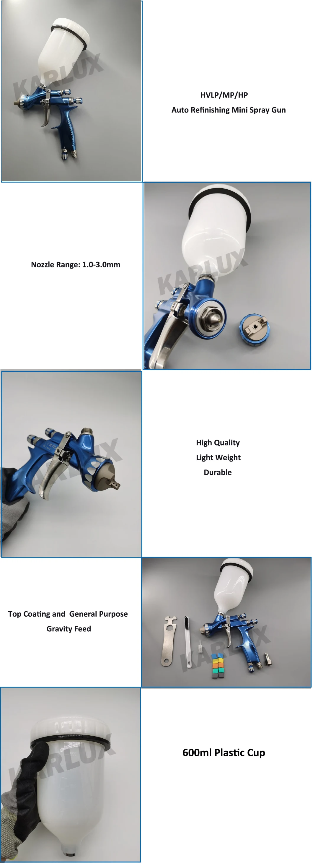 Gravity Feed Type Air Spray Gun HVLP Paint Sprayer Pneumatic Spray Gun